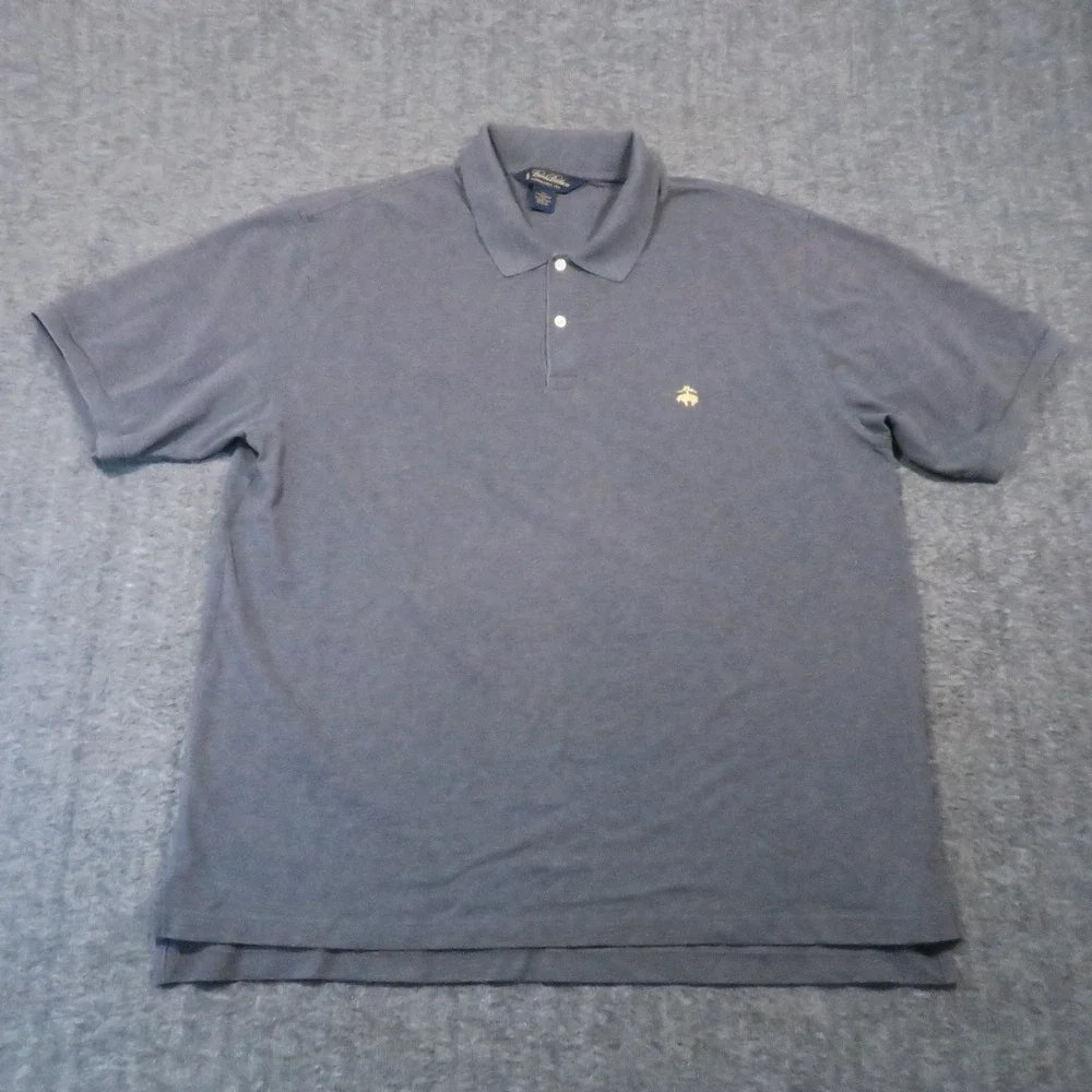 Brooks Brothers Performance Knit Polo Shirt Mens 2XL Gray Business Casual Golf